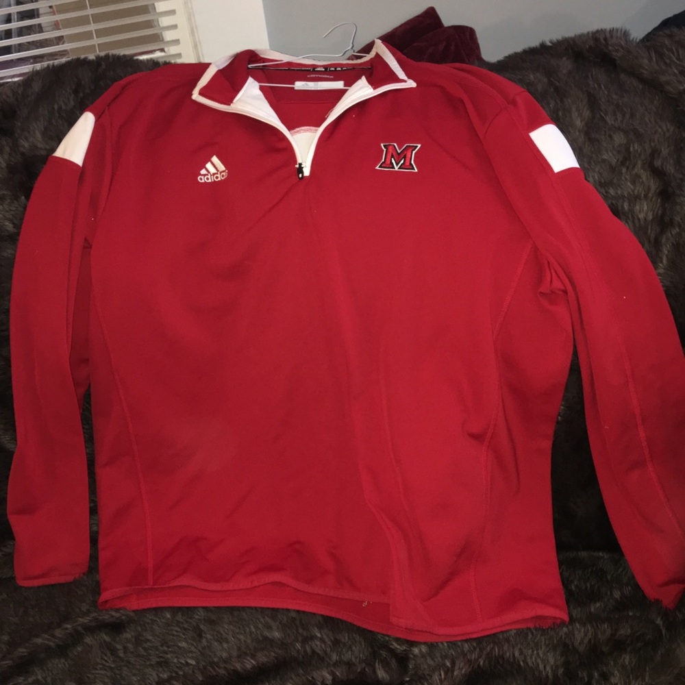 Red adidas shirt